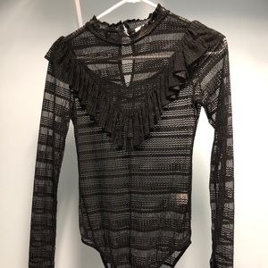 Black mesh bodysuit